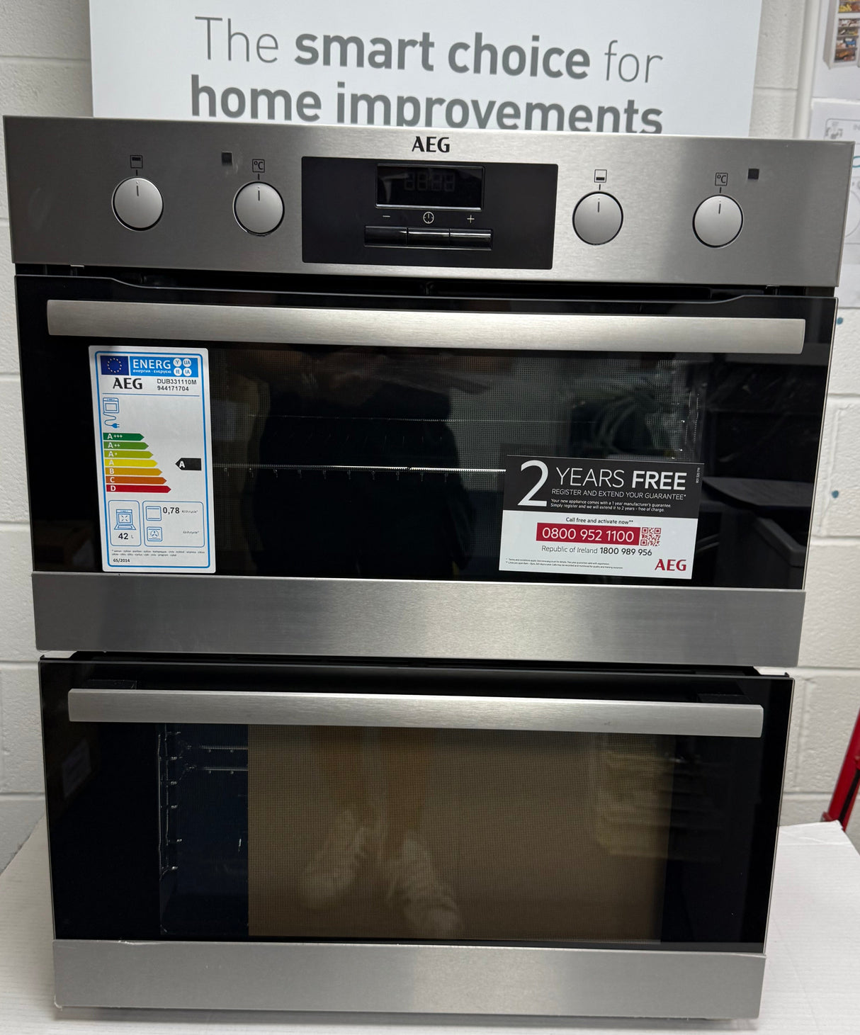 AEG 6000 Series DUB331110M (21) Built Under Electric Double Oven in Stainless Steel - (Ex Display ) - HW182421