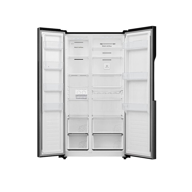 Teknix Side by Side American style Fridge Freezer in Black Steel THSBS1791PBIX