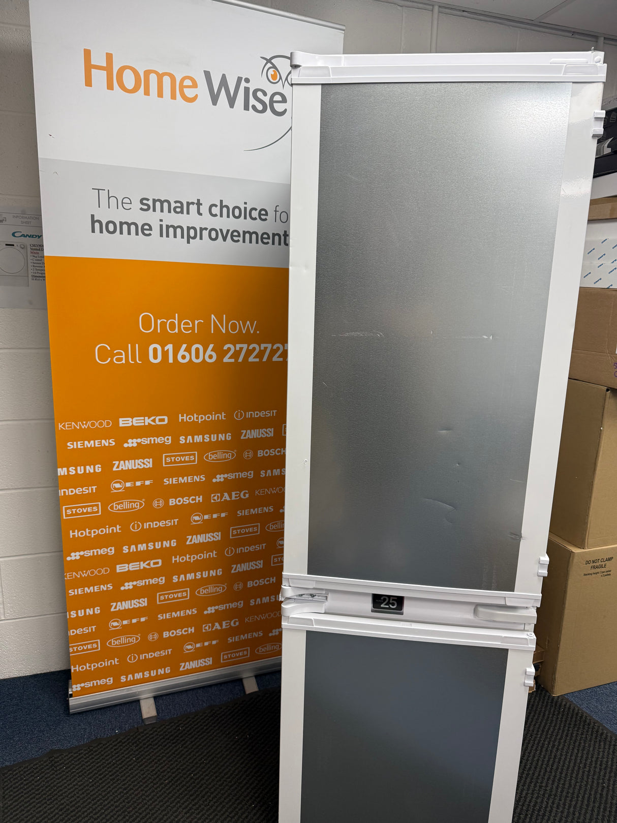 Beko BCFD473 (22) 70/30 Frost Free Integrated Fridge Freezer with Sliding Hinge - E Rated - (Ex Display) - HW182322