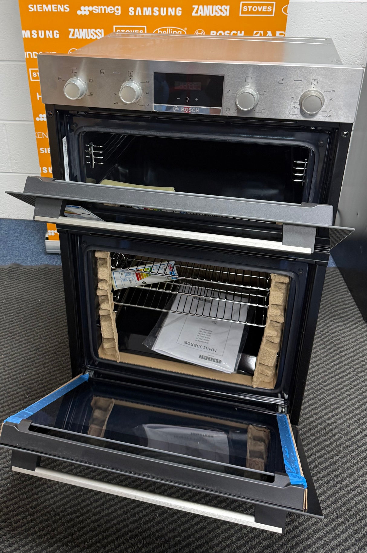 Bosch Series 2 MHA133BR0B (19) Built In Electric Double Oven in Stainless Steel - A Rated - (Ex Display) - HW182557
