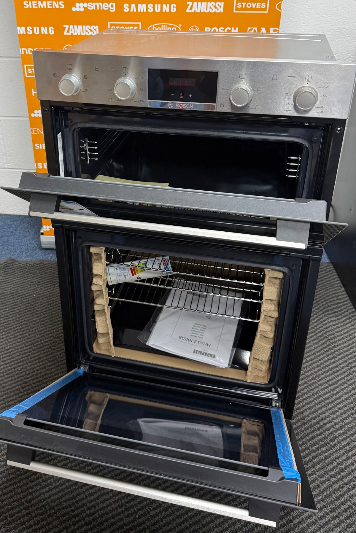 Bosch Series 2 MHA133BR0B (57) Built In Electric Double Oven in Stainless Steel - A Rated - (Ex Display) - HW182557
