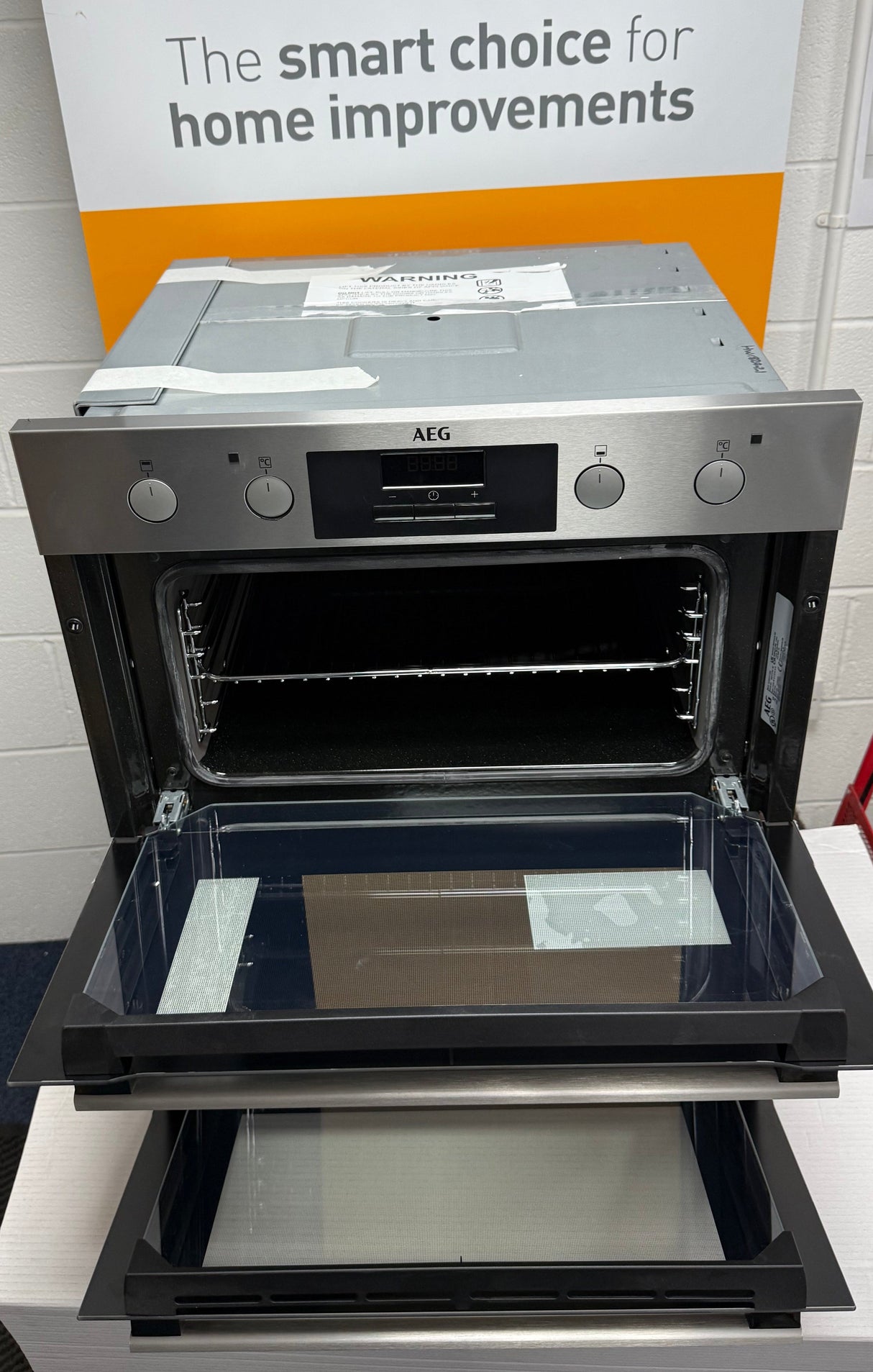 AEG 6000 Series DUB331110M (21) Built Under Electric Double Oven in Stainless Steel - (Ex Display ) - HW182421