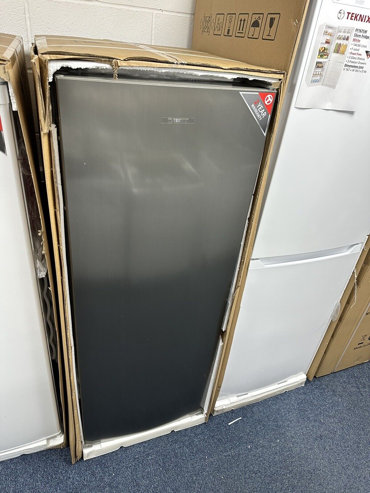 Teknix TFF1435X freestanding upright freezer SILVER Frost Free HW180530