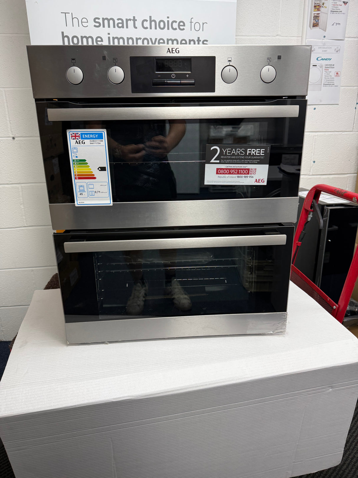 AEG 6000 Series DUB331110M (87) Built Under Electric Double Oven in Stainless Steel - A Rated - HW182499
