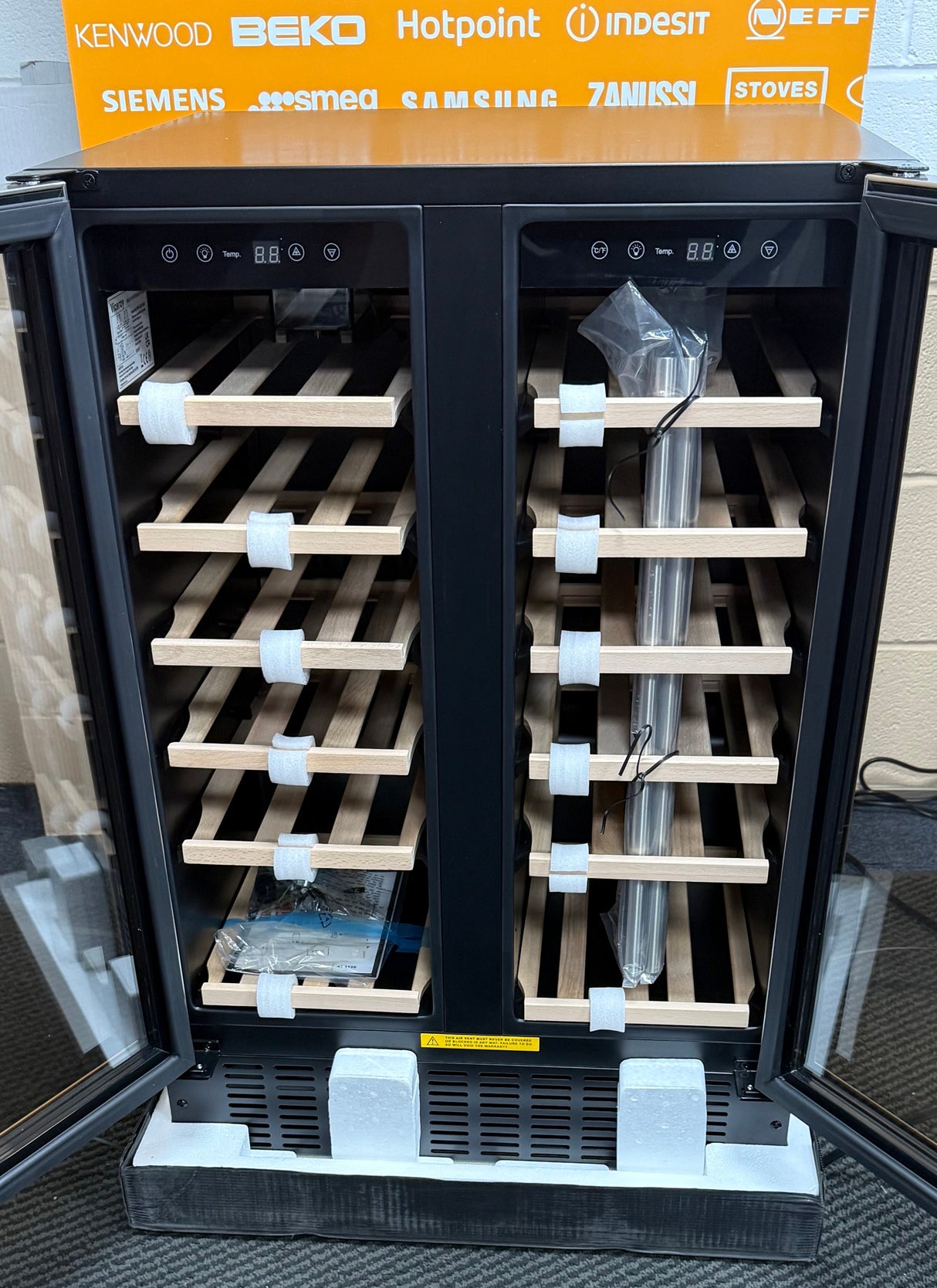 Viceroy WRWC60DDSSED Double Door 60cm Wine Cooler Fridge in Stainless Steel - (New Stock) - HW182476