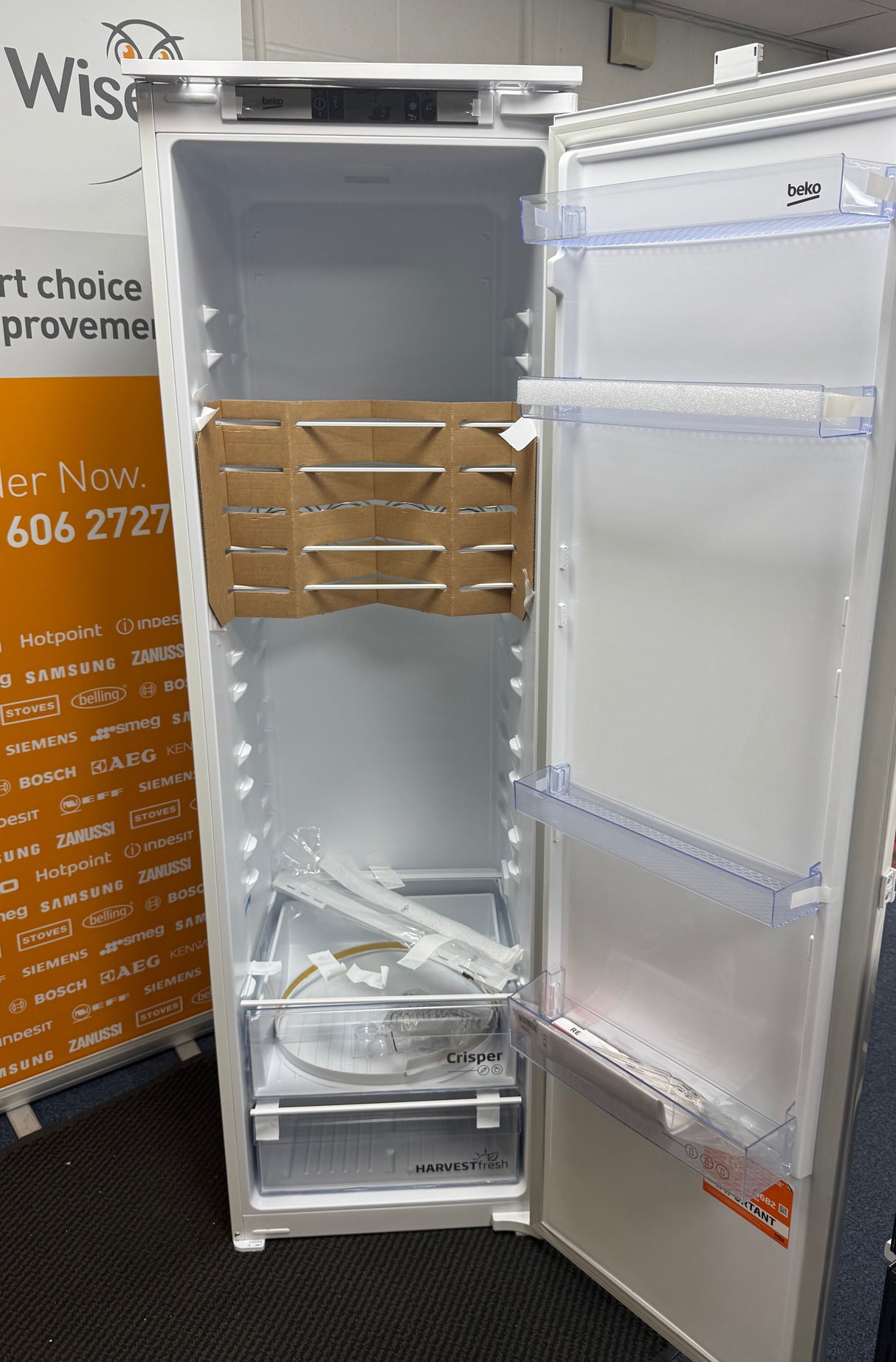 Beko BLSD4V577 (16) Built In HarvestFresh™ Tall Larder Fridge - 309 Litres - E Rated - (Ex Display) - HW182516