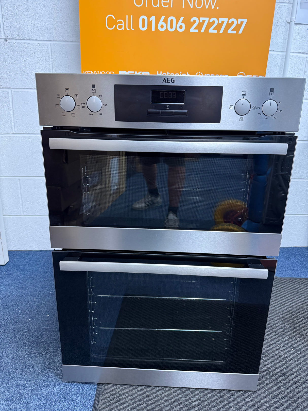 AEG 6000 DEB331010M (62) SurroundCook Clean Enamel Electric Double Built In Oven in Stainless Steel - A/A Rated - (Blemished ) - HW182662