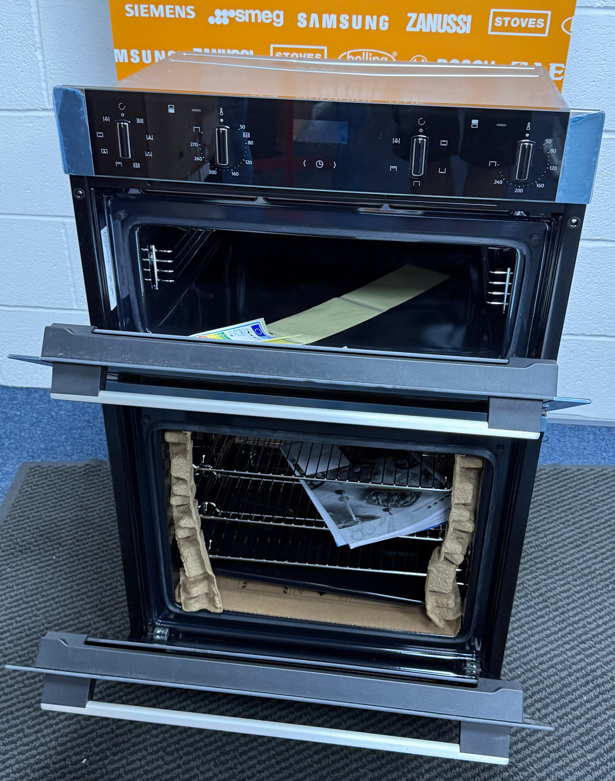 Neff N50 U1ACE2AN3B (91) Built-in Electric Double Oven in Stainless Steel - A/B Rated - (Ex Display Graded) - HW182391