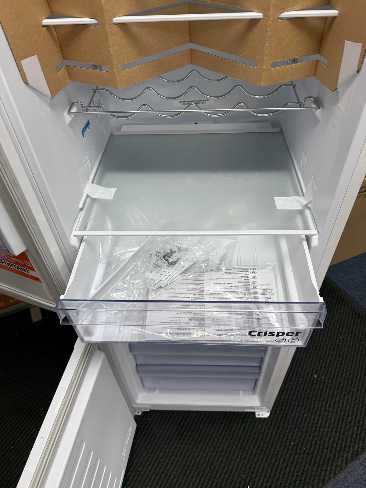 Beko BCFD473 (70) 70/30 Frost Free Integrated Fridge Freezer with Sliding Hinge - E Rated - (Ex Display) - HW182870