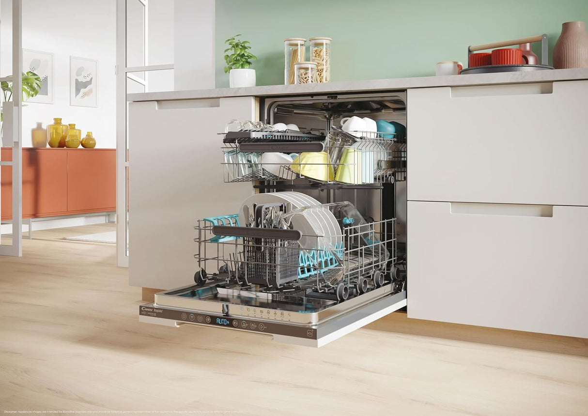 Candy Rapido CI 5D6F0MA-80 15 Place Settings Full-size Integrated Dishwasher - D Rated - POHW0143