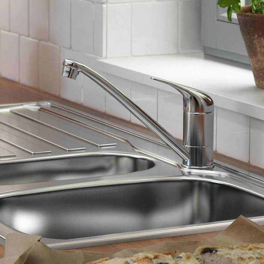 Wren Kitchens Iris Chrome Monobloc Single Lever Kitchen Mixer Tap - (New Boxed) - TA.DUM.006 - HW182790