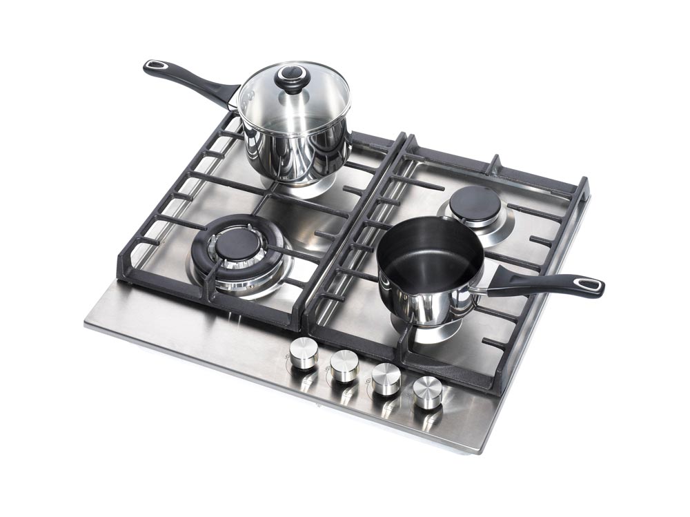 Teknix SCGH61X Signature Collection 4 Zone Gas Hob in Stainless Steel with Wok Burner and Cast Iron Pan Supports - POHW0123