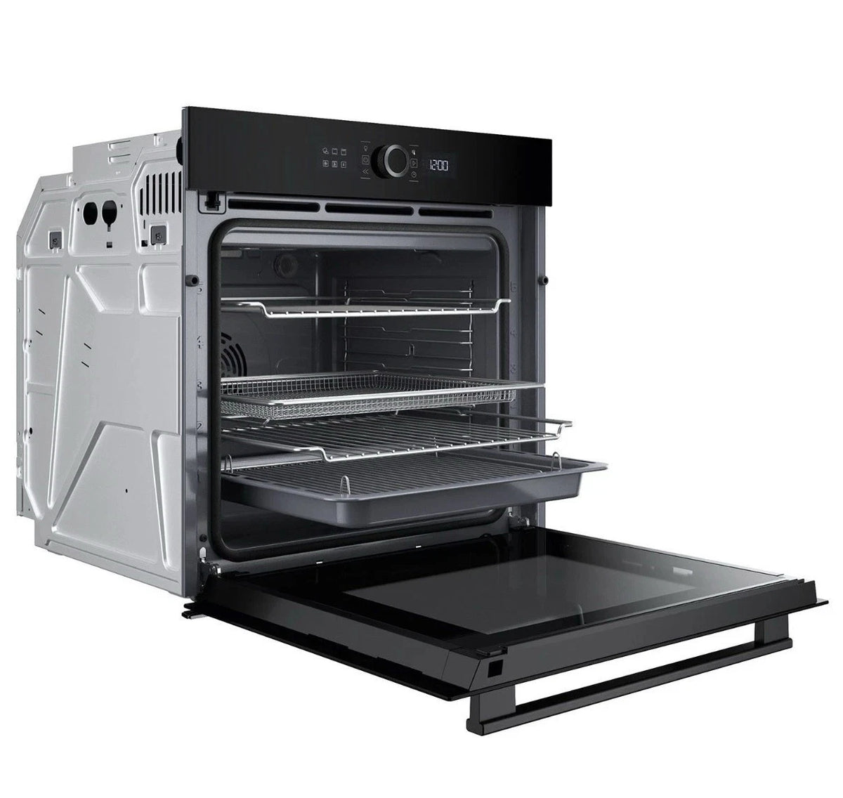 Hotpoint Class 4 HOI4S8PM0BUK (35) Built-in Single Oven with Pyrolytic Self Cleaning and AirFry Function in Black - A+ Rated - (Ex Display) - HW182735
