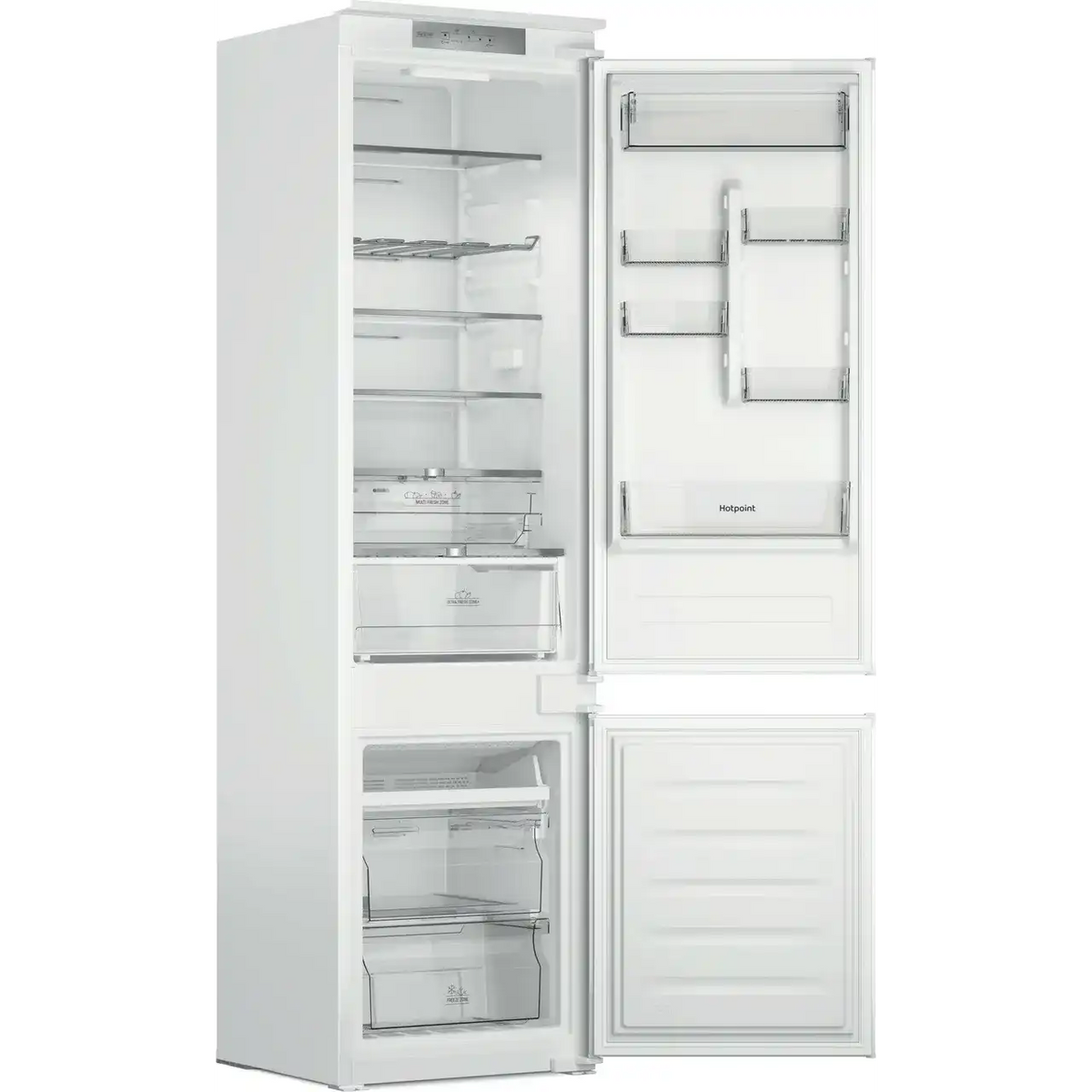 Hotpoint HTC20 T322 UK (63) 194cm Extra Tall 280L 70/30 Integrated No Frost Fridge Freezer - Sliding Door Hinge - E Rated - (Ex Display) - HW182863