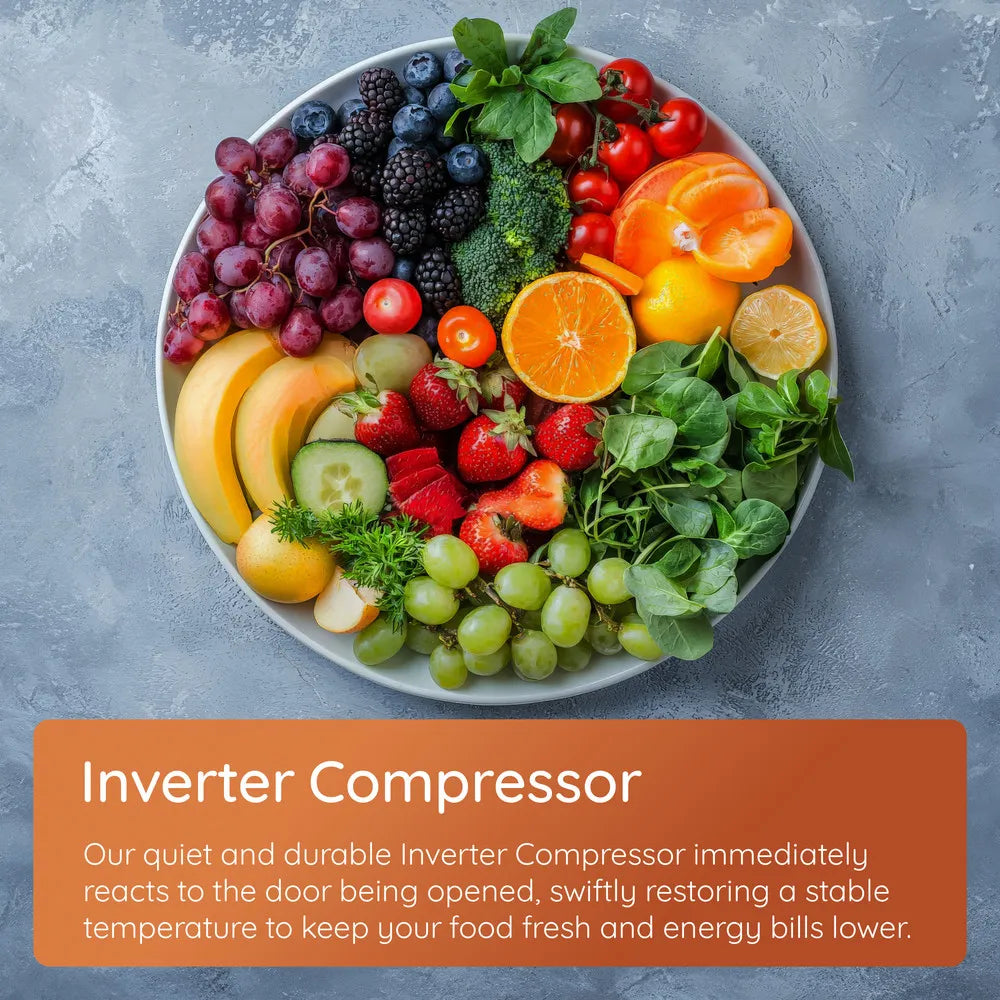 Hotpoint HTSD18F013H1 209 Litre Tall Built-In Freezer with No Frost - E Rated from HomeWise Appliances. stock photo graphic for inverter compressor which quickly restores a stable temperature.
