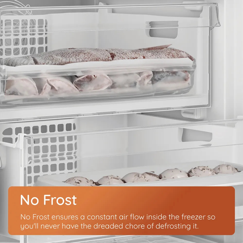 Hotpoint HTSD18F013H1 209 Litre Tall Built-In Freezer with No Frost - E Rated from HomeWise Appliances. stock photo graphic for No Frost ensures a constant air flow inside the freezer so need to defrost.