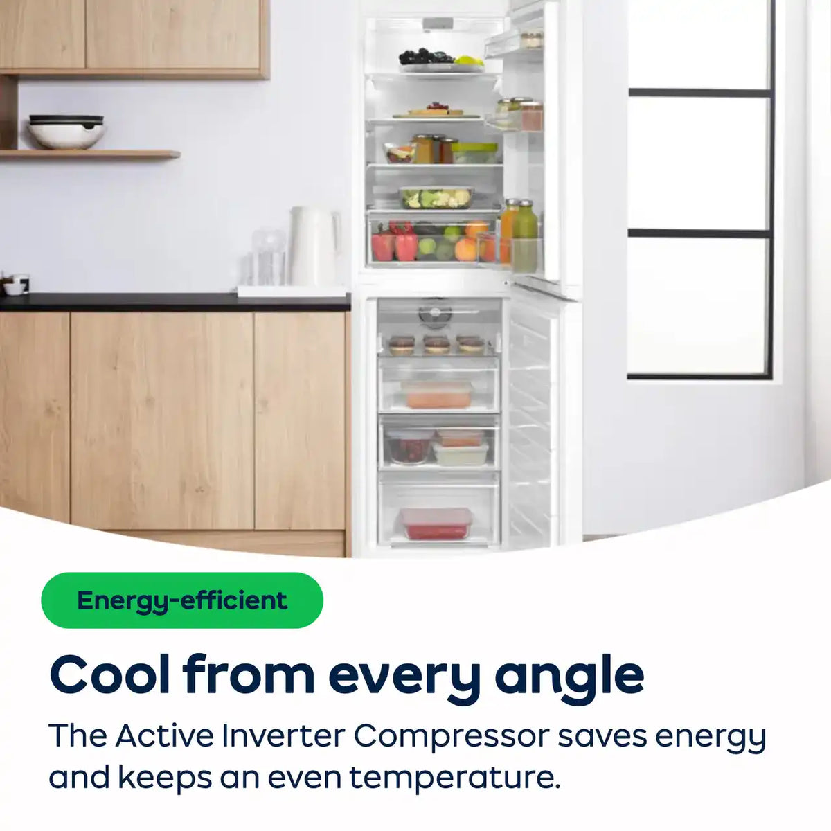 Hotpoint HTC20 T322 UK (63) 194cm Extra Tall 280L 70/30 Integrated No Frost Fridge Freezer - Sliding Door Hinge - E Rated - (Ex Display) - HW182863