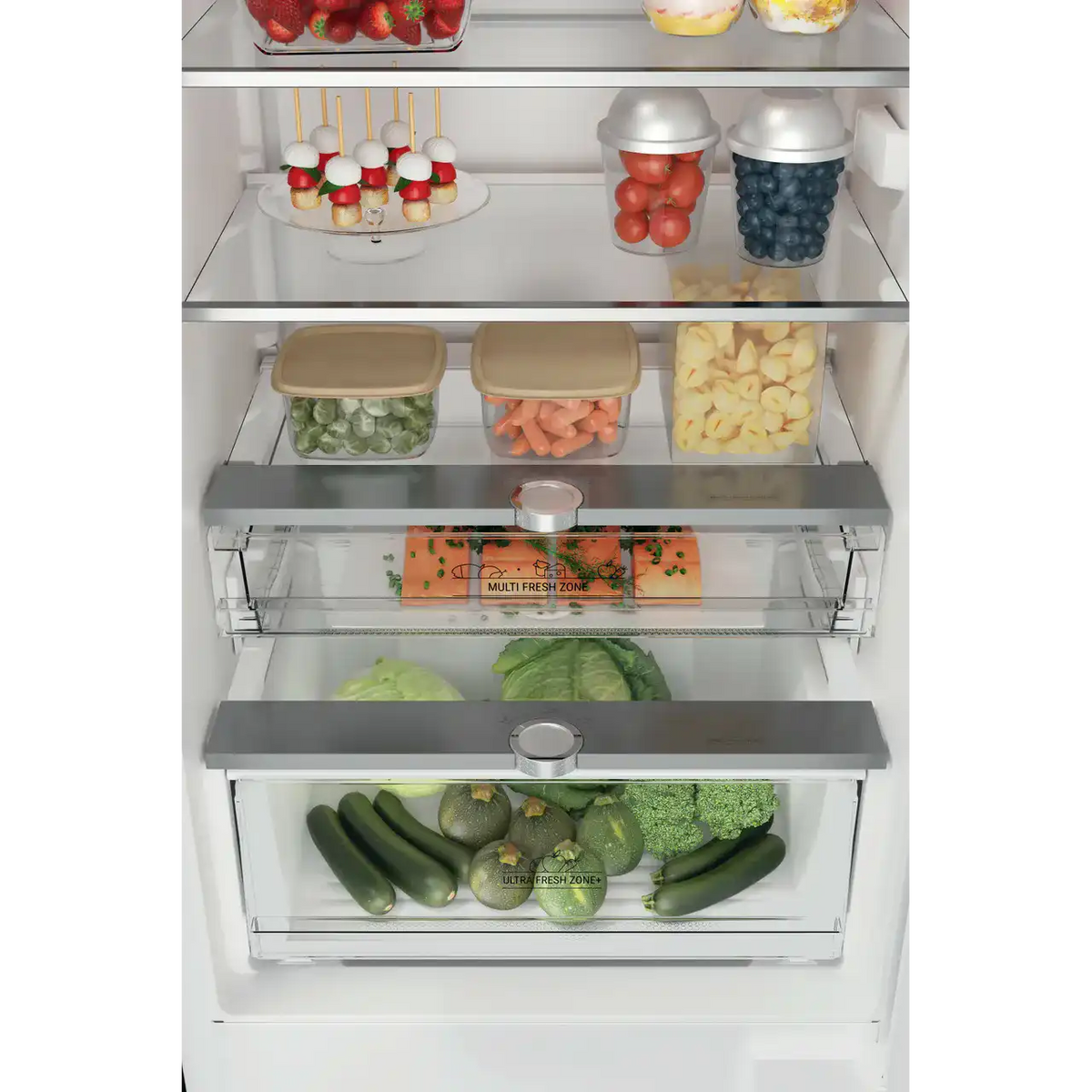 Hotpoint HTC20 T322 UK (63) 194cm Extra Tall 280L 70/30 Integrated No Frost Fridge Freezer - Sliding Door Hinge - E Rated - (Ex Display) - HW182863