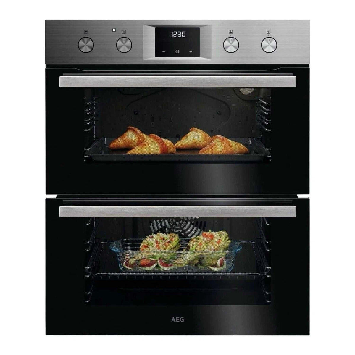 AEG 600 OU5NU20M (15) SurroundCook Clean Enamel Built-under Double Oven in Stainless Steel - A/A Rated - (EX DISPLAY) - HW182715