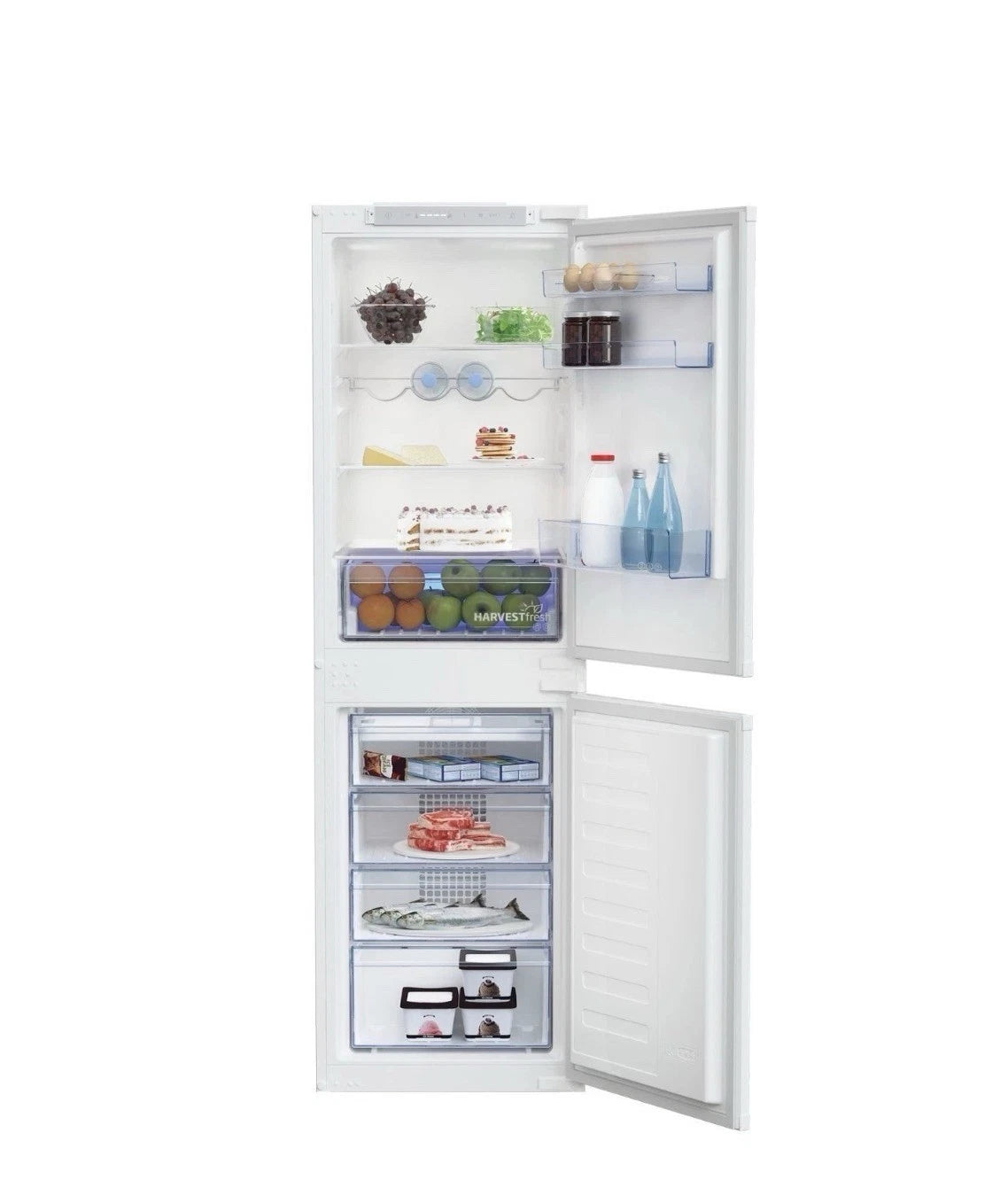 Beko BCFD4V50 (62) 50/50 Frost Free HarvestFresh™ Integrated Fridge Freezer with Sliding Hinge - E Rated - (Ex Display) - HW182462