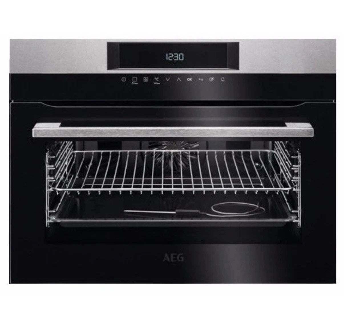 AEG KPK742220M SenseCook 43 Litre Compact Multifunction Oven with Pyrolytic Self Cleaning in Stainless Steel - A+ Rated - (Graded) - HW181900