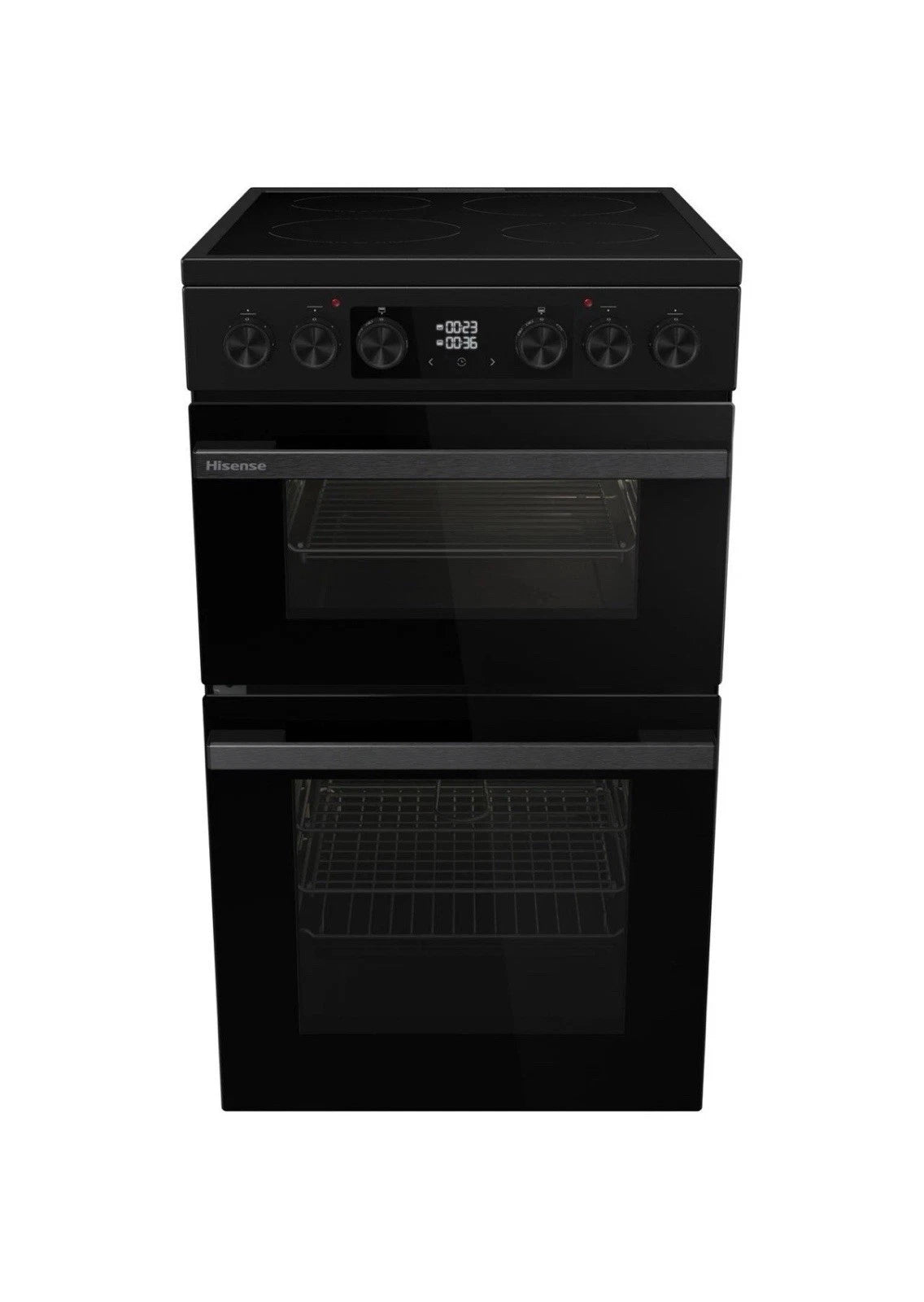 Hisense HDCEC5C10B (07) 50cm Electric Ceramic Cooker with Double Oven and AirFry Function in Black - A Rated - (Ex Display) _ HW182307