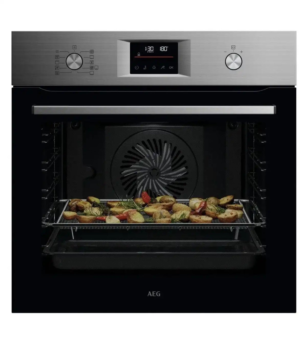 AEG 6000 Series OS6PB50AM (56) SenseCook Built in Electric Single Oven Pyrolytic Self Cleaning in Stainless Steel - A+ Rated - Ex Display - HW182756