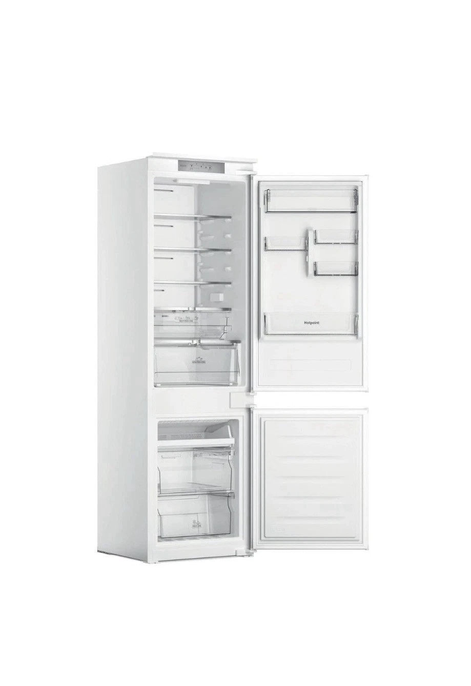 Hotpoint HTC18 T322 UK 70/30 (60) No Frost Integrated Fridge Freezer with Sliding Hinge - E Rated - HW182660