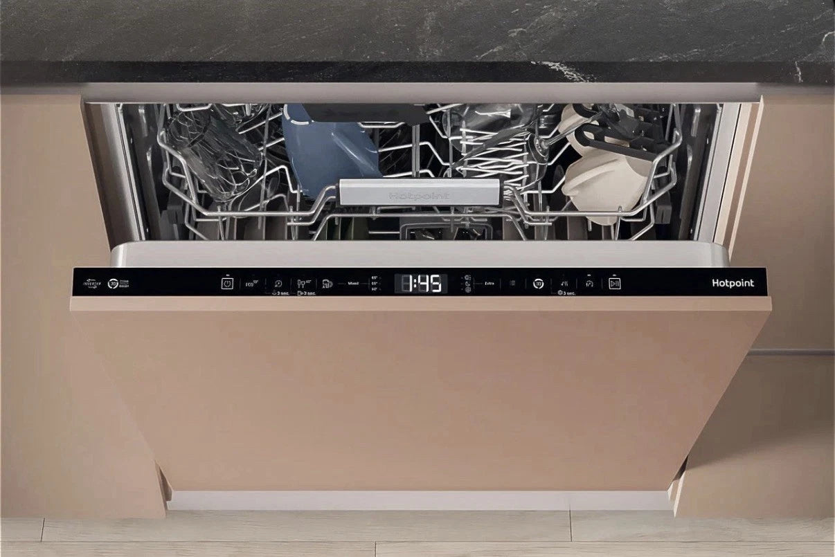 Hotpoint H8I HT59 LS UK (93) Hydroforce Full Size Integrated Dishwasher in Black - B Rated - (Ex Display) - HW182493