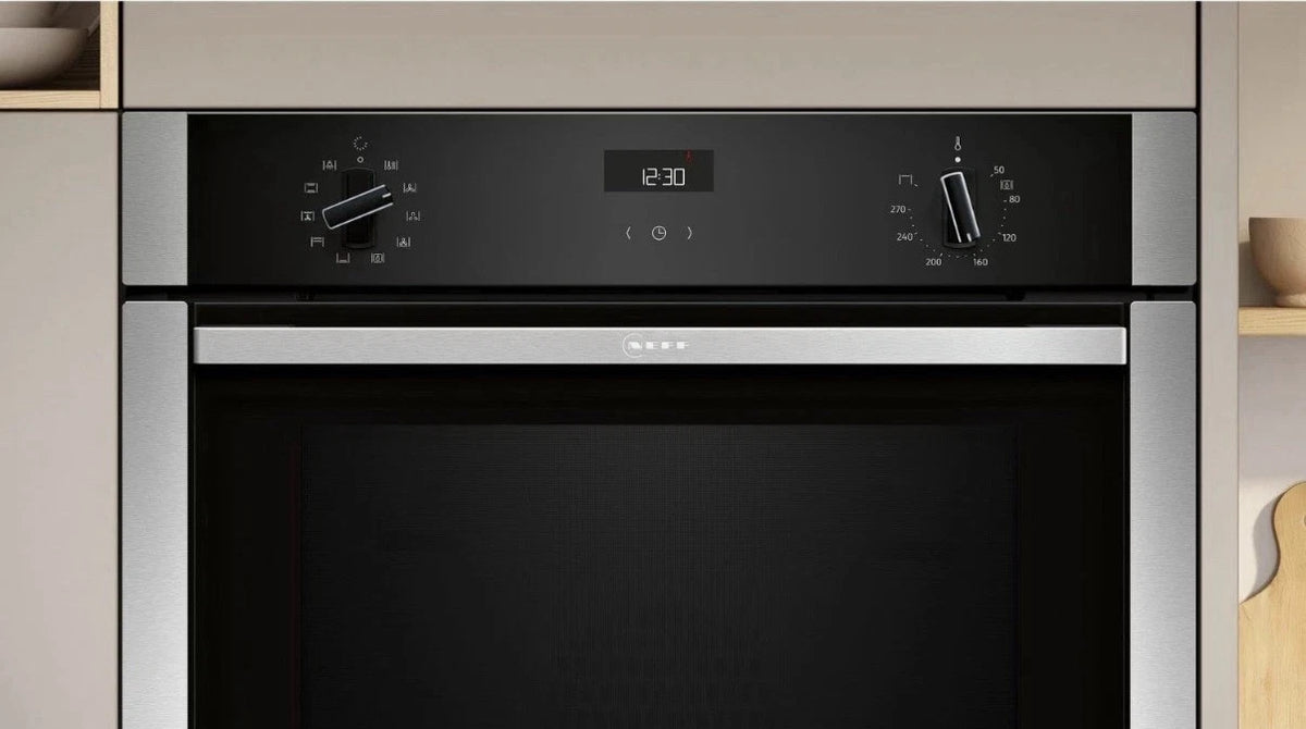 Neff N50 B3ACE4AN3B (40) Built in Slide & Hide Electric Single Oven in Stainless Steel - (New Boxed) - HW182740