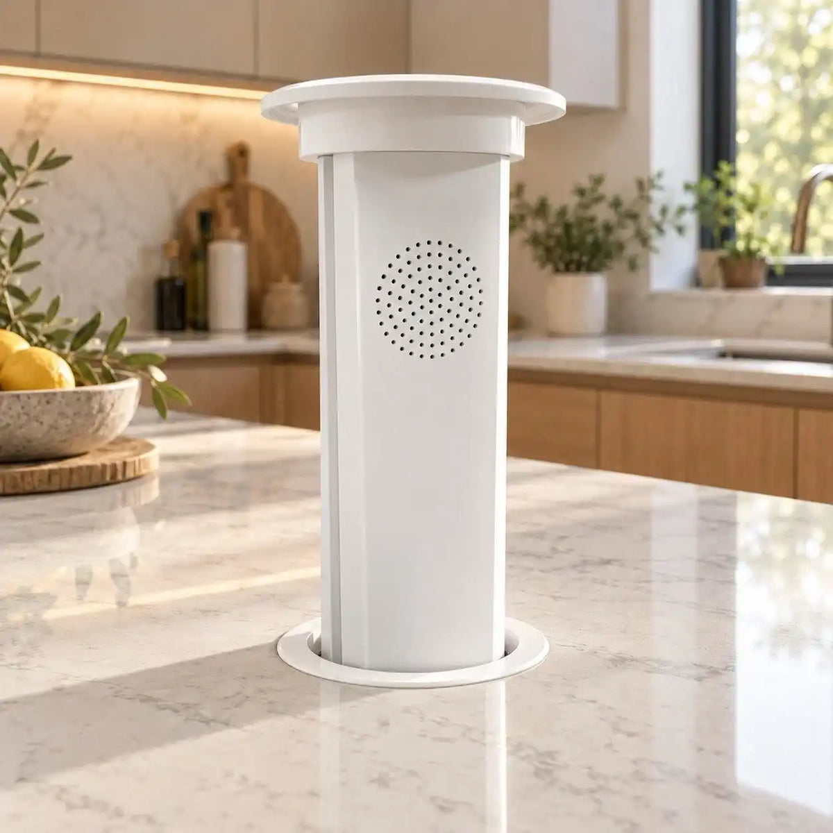 N28-0200WHUK Motorised PopUp Socket with Bluetooth® Technology Speaker and Wireless Charging - (New Boxed) - HW182913