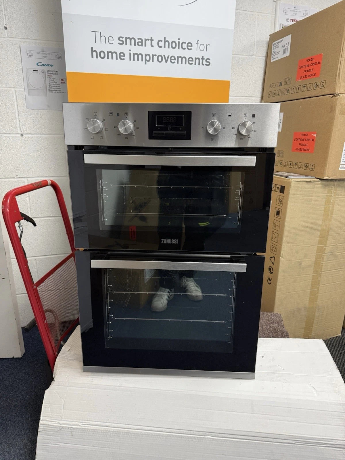Zanussi ZOD35661XK (70) Built-in Electric Double Oven in Stainless Steel - A/A Rated - (Ex Display) - HW181970