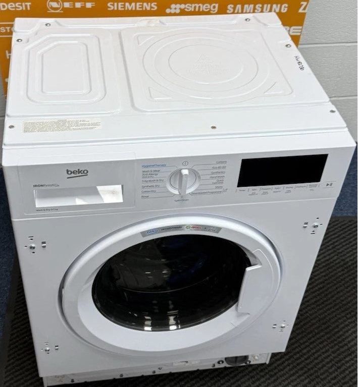 Beko Pro WDIK854441 (30) 8+5 KG 1400 Spin Integrated Washer Dryer in White - A Wash Rated - (Ex Display) - HW182730