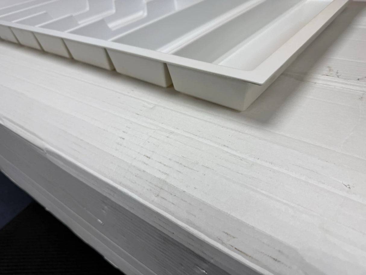 White Plastic Cutlery Drawer Insert (Thickness-2.5mm Width-900mm Depth-470mm Height-55mm) - Single Tray - WCT1 - MANAGERS SPECIAL NOW £10.40
