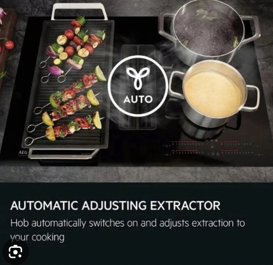 AEG 6000 SaphirMatt® NCH84B03AZ (56) 80cm 4 Zone Induction Hob with Venting Extraction in Matt Black - A+ Rated - (Blemished ) - HW182356