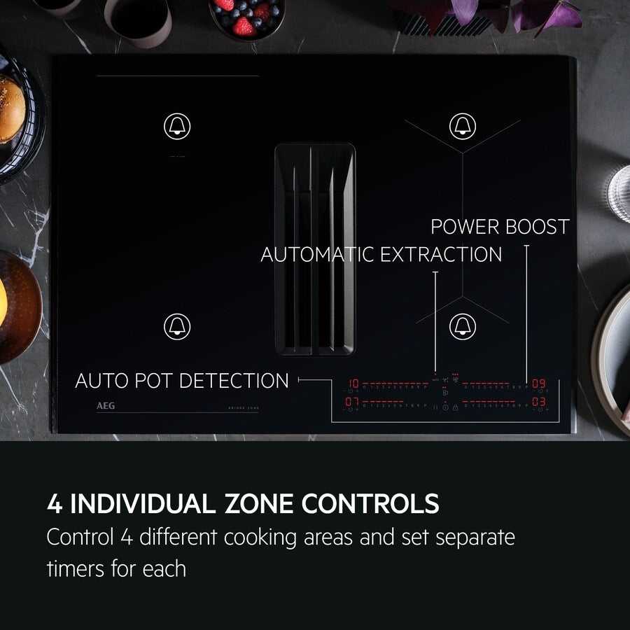 AEG Venting induction hob SaphirMatt® TCH74B01FZ (13) 71cm 4 Zone Induction Hob with Venting Extraction in Matt Black - A+ Rated - (Tatty Box) - HW182713 - MANAGERS SPECIAL NOW £1327.20