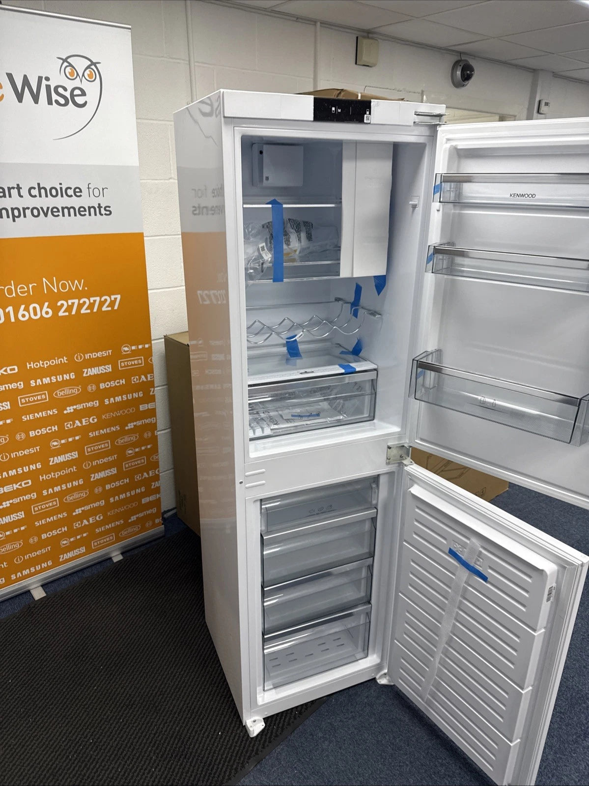Kenwood KIFF5022 (71) 50/50 Frost Free Integrated Fridge Freezer with Sliding Hinge - E Rated - HW181871