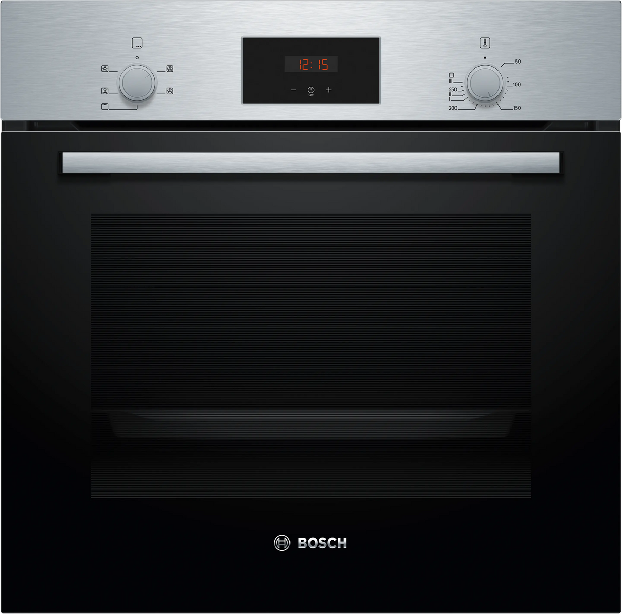 Bosch Series 2 HHF133BS0B (15) Built-in Electric Single Oven with 13Amp Plug in Stainless Steel - A Rated - (Ex Display) - HW182415