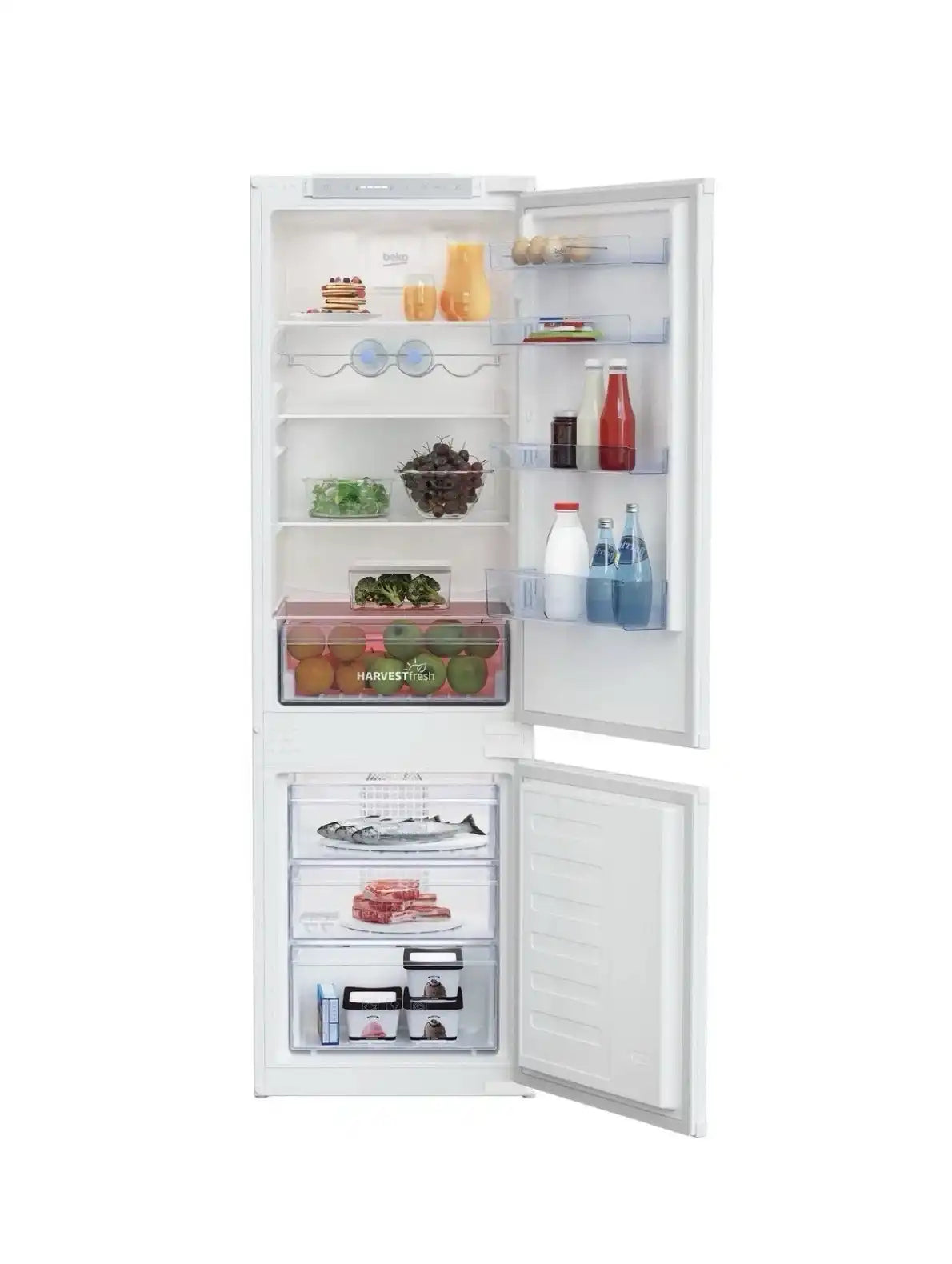 Beko BCFD473 (70) 70/30 Frost Free Integrated Fridge Freezer with Sliding Hinge - E Rated - (Ex Display) - HW182870