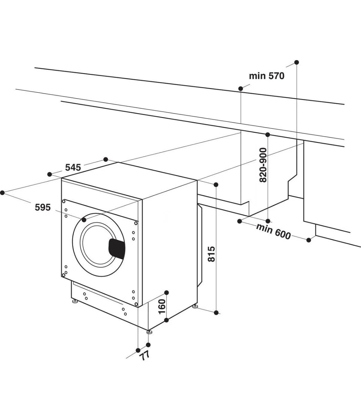Hotpoint BI WMHG 91485 UK (11) 9KG 1400RPM Integrated Washing Machine - (Blemished) - HW182411