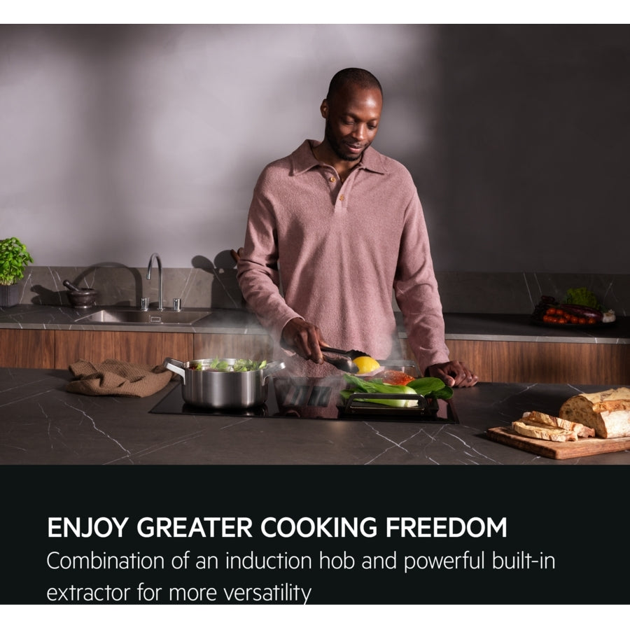AEG SaphirMatt® TCH74B01FZ (61) 71cm 4 Zone Induction Hob with Venting Extraction in Matt Black - A+ Rated - (Tatty Box) - HW182361 - MANAGERS SPECIAL PRICE £1'119.20