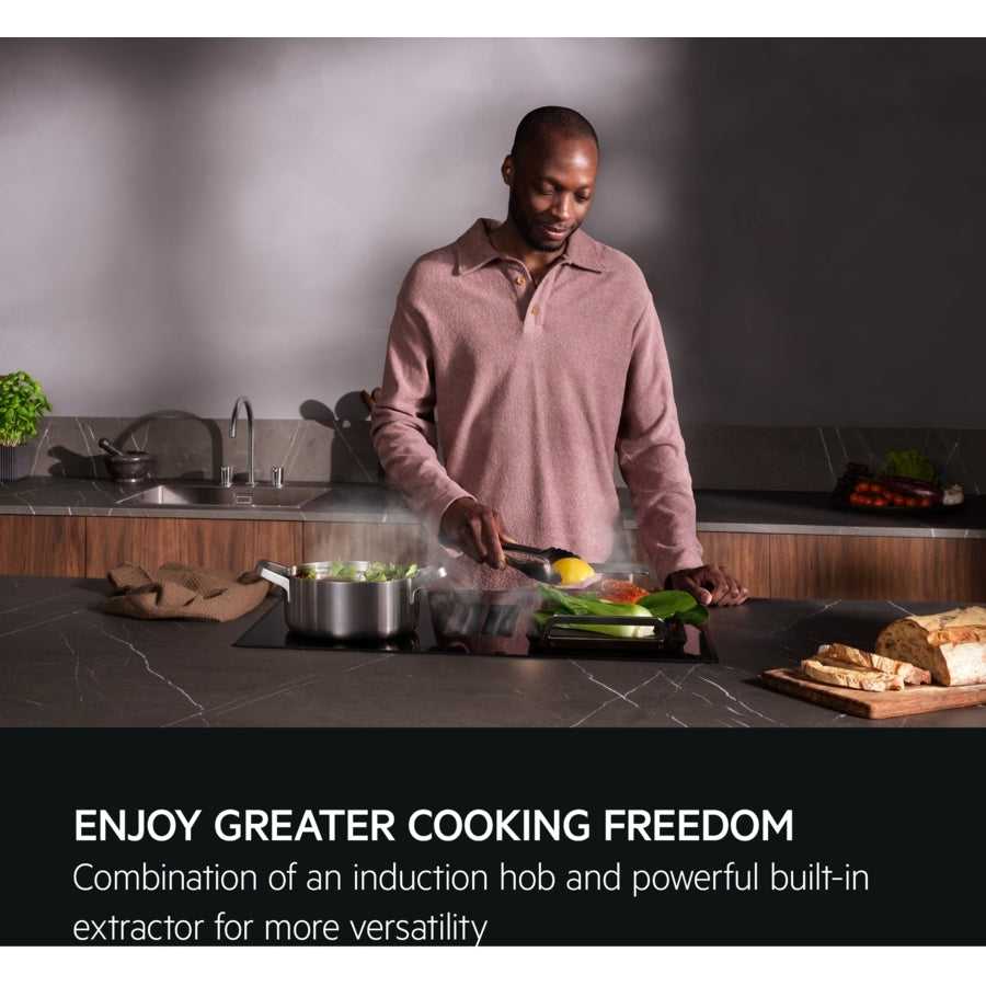 AEG Venting induction hob SaphirMatt® TCH74B01FZ (13) 71cm 4 Zone Induction Hob with Venting Extraction in Matt Black - A+ Rated - (Tatty Box) - HW182713 - MANAGERS SPECIAL NOW £1327.20