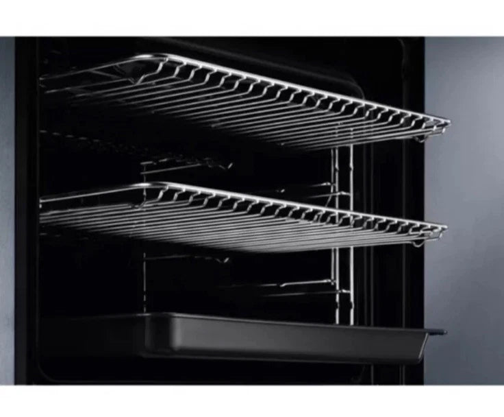 AEG 3000 BEX535A61B (45) AirFry Aqua Clean Enamel Built In Electric Single Oven in Stainless Steel - A+ Rated - (Graded) - HW182445