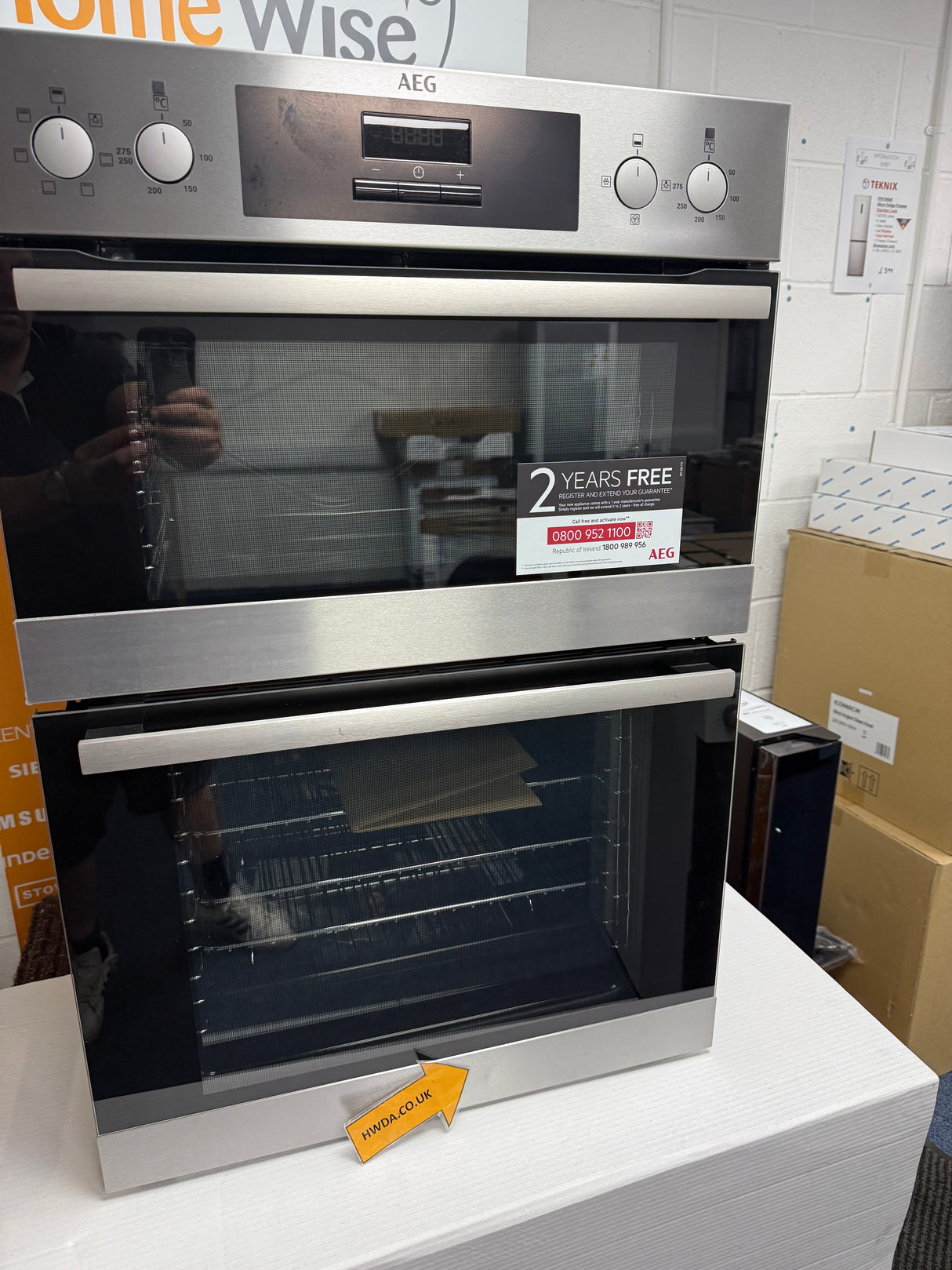 AEG 6000 DEB331010M (57) SurroundCook Clean Enamel Electric Double Built In Oven in Stainless Steel - A/A Rated - (BLEMISHED ) - HW182457