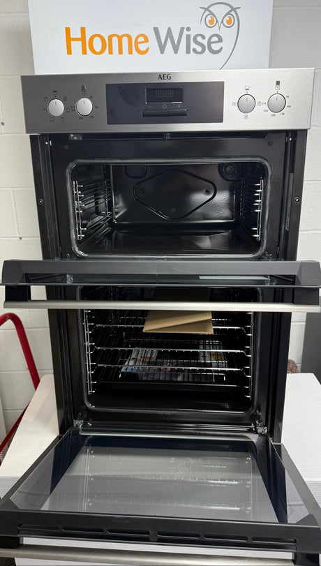 AEG 6000 DEB331010M (57) SurroundCook Clean Enamel Electric Double Built In Oven in Stainless Steel - A/A Rated - (Blemished ) - HW182457