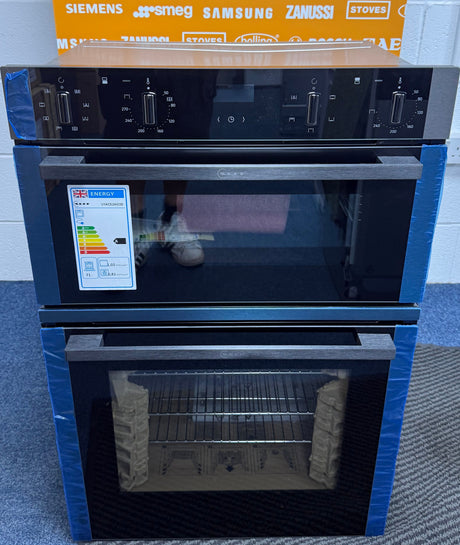 Neff N50 U1ACE2AG3B (35) Built-in Electric Double Oven in Graphite - A/B Rated - (Ex Display Blemished) - HW182535