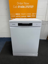 Hisense HS642D90WUK 14 Place Settings Full-Size Freestanding Dishwasher in White - D rated - (Graded) - HW182400