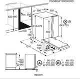AEG 3000 FSB42607Z Air Dry Fully Integrated Built In Dishwasher - Black Control Panel with Sliding Door Fixing Kit. install diagram