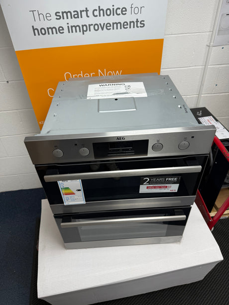 AEG 6000 Series DUB331110M (87) Built Under Electric Double Oven in Stainless Steel - A Rated - HW182499