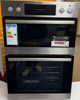 AEG 6000 DEB331010M (02) SurroundCook Clean Enamel Electric Double Built In Oven in Stainless Steel - A/A Rated - (Ex Display) - HW182402
